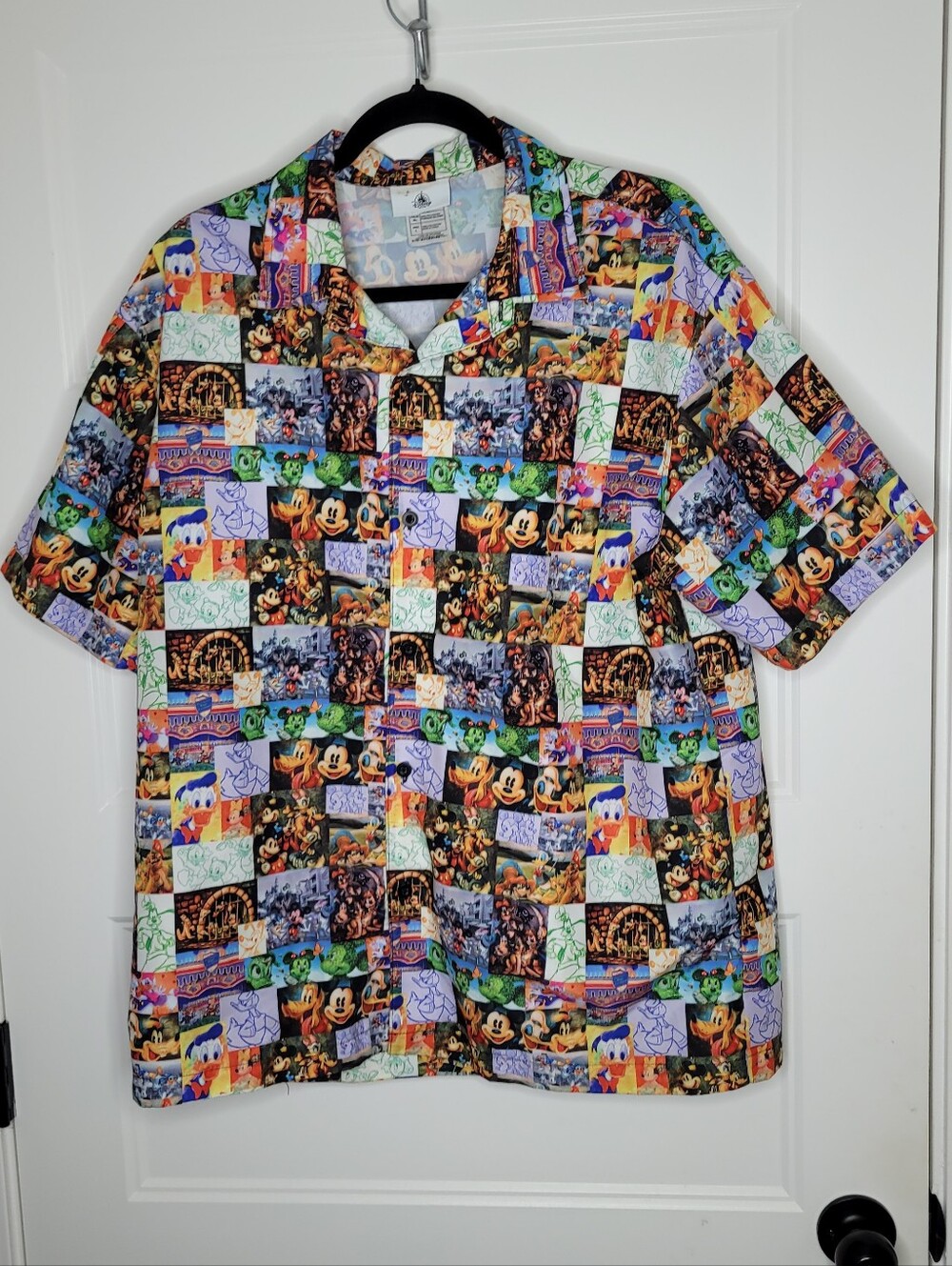 Disney Parks "Mickey & Friends Through the Decades" button-down XL